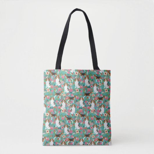 Beagle Floral Canvas tas (Voorkant)