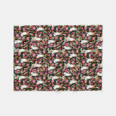 Beagle Floral Design beagle Fleece Deken (Voorkant (Horizontaal))