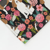 Beagle Floral Design beagle Fleece Deken (Hoek)