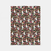 Beagle Floral Design beagle Fleece Deken (Voorkant)