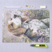 Beagle Floral Dog Tissuepapier (Craft)