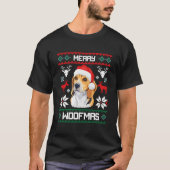 Beagle For Merry Woofmas Ugly T-shirt (Voorkant)