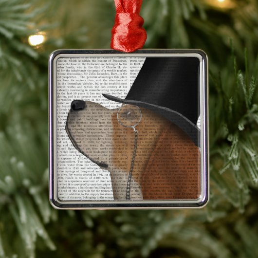 Beagle, formeel jachthond en hoed metalen ornament (Boom)