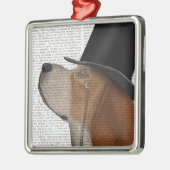 Beagle, formeel jachthond en hoed metalen ornament (Links)
