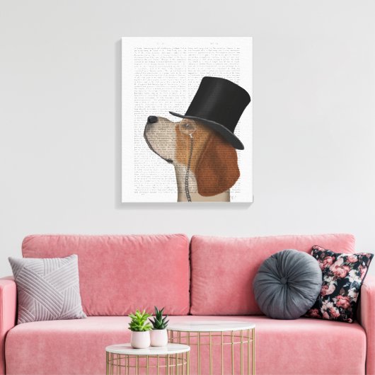 Beagle, Formele hond en Pet Canvas Afdruk (Insitu (Woonkamer))