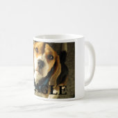 Beagle foto met naam koffiemok (Voorkant rechts)