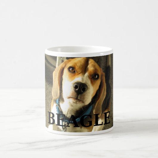 Beagle foto met naam koffiemok (Center)