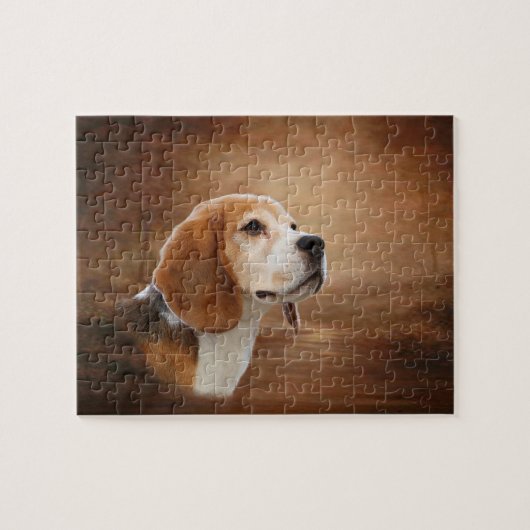 Beagle Foto Puzzle met Gift Box Legpuzzel (Horizontaal)