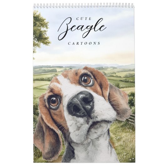 Beagle Funny Cartoon Dog Kalender (Hoes)