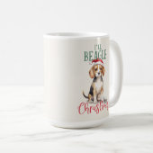 Beagle Funny Dog Pun Christmas Coffee Mok (Voorkant rechts)