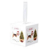 Beagle Funny Kersthond met boom Decoratie (Voorkant hoekig)