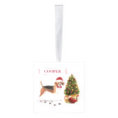 Beagle Funny Kersthond met boom Decoratie (Rechts)