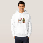 Beagle Funny Kersthond met boom Hoodie (Voorkant volledig)