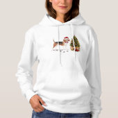 Beagle Funny Kersthond met boom Hoodie (Voorkant)