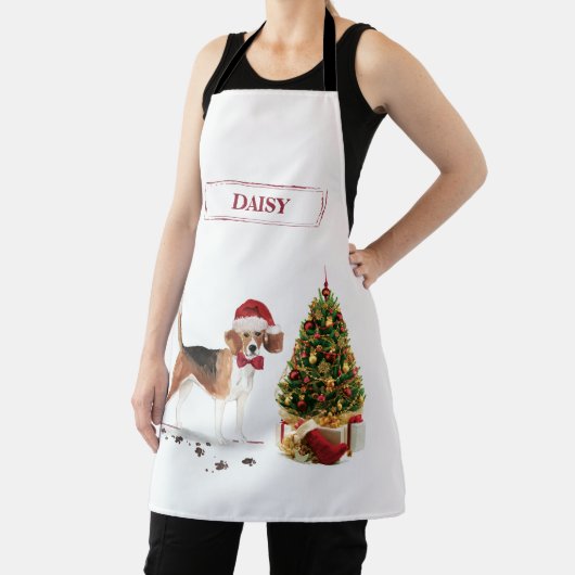 Beagle Funny Kersthond met boom Schort (Insitu)