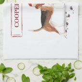 Beagle Funny Kersthond met boom Theedoek (Gevouwen)