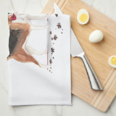 Beagle Funny Kersthond met boom Theedoek (Quarter Fold)