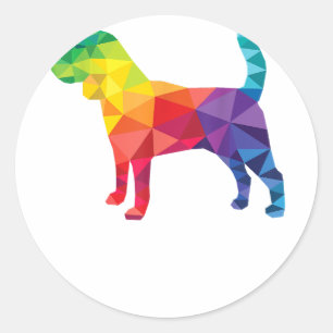 Beagle Gay Pride LGBTQ Rainbow Flag Hondenliefhebb Ronde Sticker