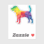 Beagle Gay Pride LGBTQ Rainbow Flag Hondenliefhebb Sticker (Vel)