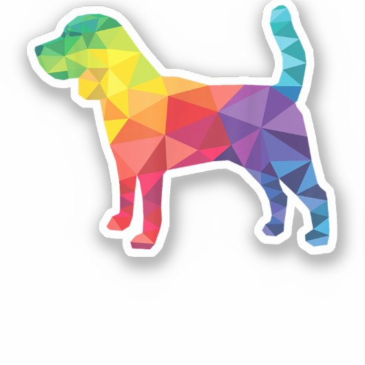 Beagle Gay Pride LGBTQ Rainbow Flag Hondenliefhebb Sticker (Voorkant)