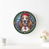 Beagle Gebrandschilderd Glas Kerstmis Grote Klok (Huis)