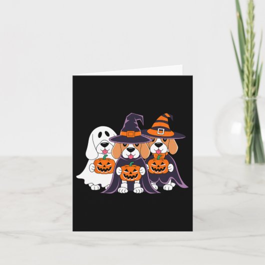 Beagle Geest Pompoen Halloween Ontwerp Voor Honden Kaart (Voorkant)