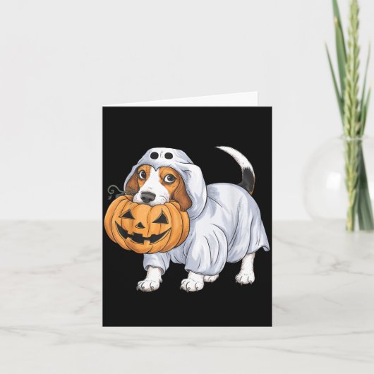 Beagle Geesthond Halloween Kaart (Voorkant)
