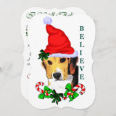 Beagle gelooft in Kerstmis Feestdagenkaart (Voorkant / Achterkant)