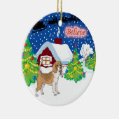 Beagle gelooft in Santa Keramisch Ornament (Rechts)