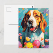 Beagle Gelukkig Pasen Briefkaart (Voorkant / Achterkant)