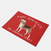 Beagle Gelukkige Feestdagen Kerstmis Deurmat (Schuin)