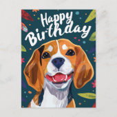 Beagle Gelukkige Verjaardag Briefkaart (Voorkant)