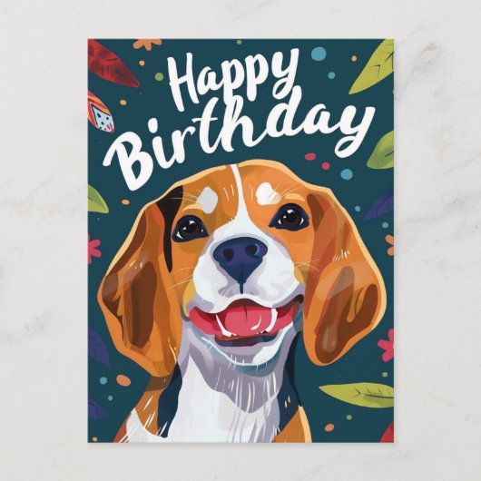 Beagle Gelukkige Verjaardag Briefkaart (Voorkant)