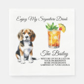 Beagle gepersonaliseerde handtekening Drink bruilo Servet (Voorkant)