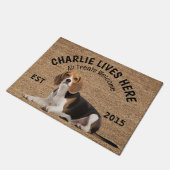 Beagle gepersonaliseerde Hondenliefhebbers deurmat (Schuin)