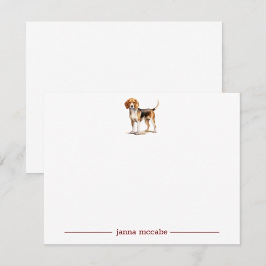 Beagle gepersonaliseerde notitiekaarten notitiekaartje (Voorkant / Achterkant)