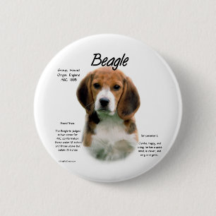 Beagle geschiedenis; Alles over Beagles Ronde Button 5,7 Cm