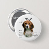 Beagle geschiedenis; Alles over Beagles Ronde Button 5,7 Cm (Voorkant /achterkant)