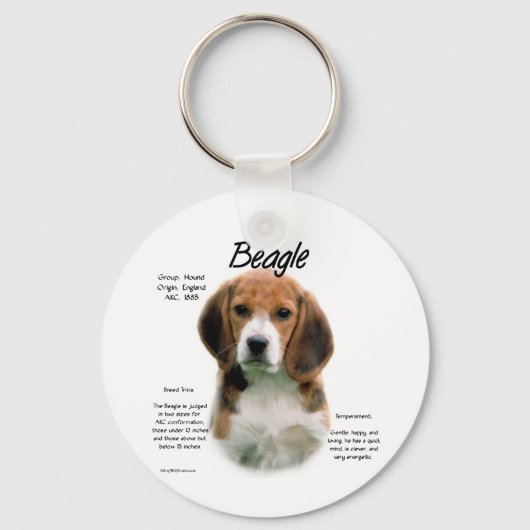Beagle geschiedenis; Alles over Beagles Sleutelhanger (Voorkant)