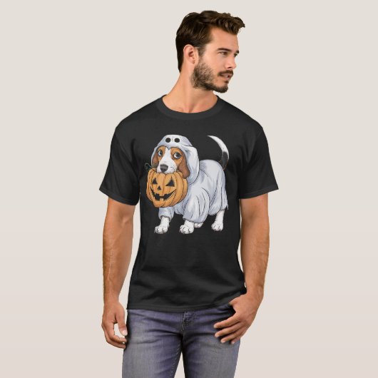 Beagle Ghost Dog Halloween T-shirt (Voorkant volledig)