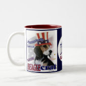 Beagle Gifts Tweekleurige Koffiemok (Links)
