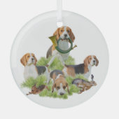 Beagle Glas Ornament (Voorkant)
