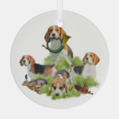 Beagle Glas Ornament (Achterkant)
