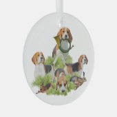 Beagle Glas Ornament (Voorkant Rechts)