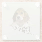 Beagle Glazen Onderzetter (Achterkant)