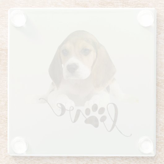 Beagle Glazen Onderzetter (Achterkant)
