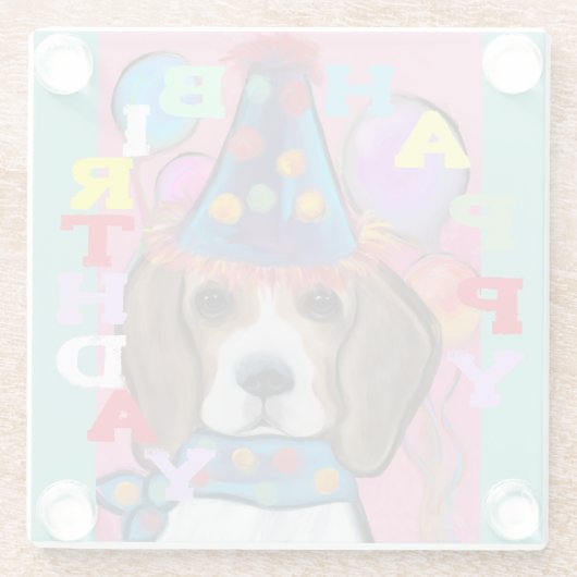 BEAGLE GLAZEN ONDERZETTER (Achterkant)