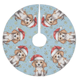 Beagle Gold Glitter Sneeuwvlok Kerstboom Rok