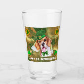 Beagle Gold Happy St. Patricks Da Glas (Voorkant)