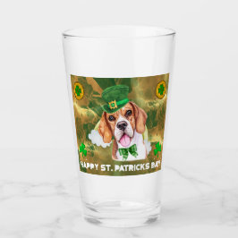 Beagle Gold Happy St. Patricks Da Glas